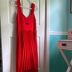 Banana Republic Vibrant Orange-Red Sleeveless Formal Dress